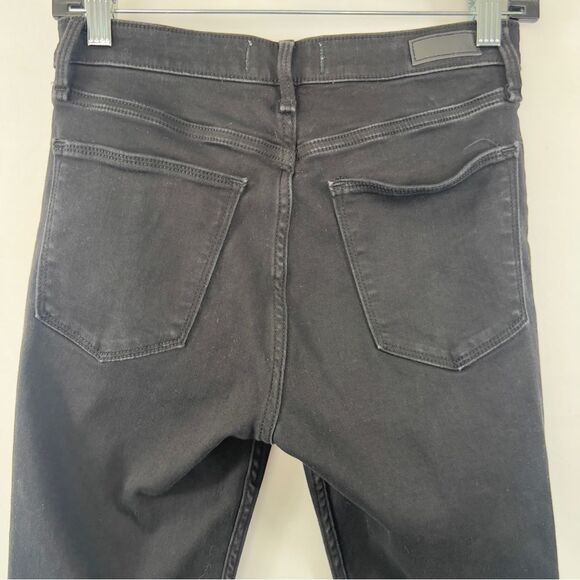Abercrombie and Fitch High Rise Super Skinny Ankle Distressed Black Jeans 0687 - Picture 8 of 14